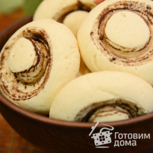 Необычное Песочное печенье Грибочки Шампиньоны - пошаговый рецепт с фото